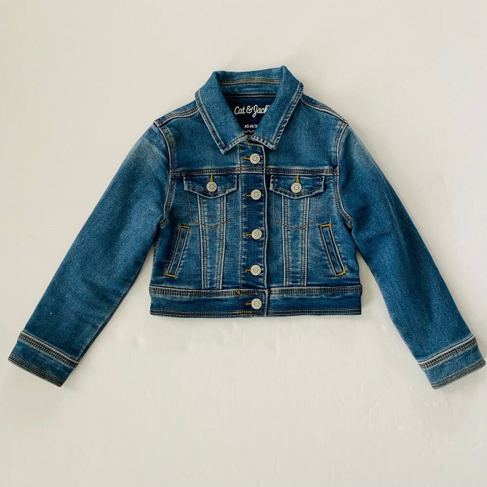 Cat & Jack | Dark Wash Snap Jean Jacket GUC XS 4/5